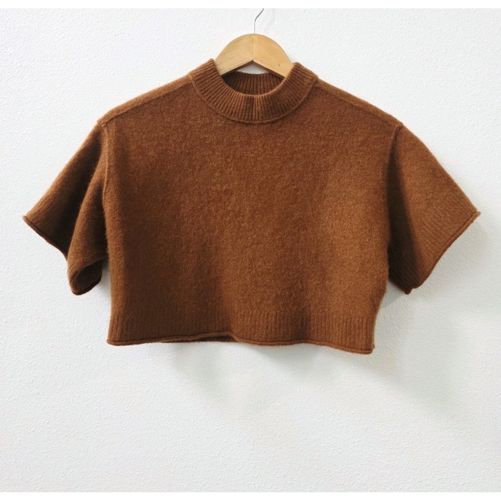 Anthropologie 100% Cashmere Boxy Cropped Sweater Women's Size XS